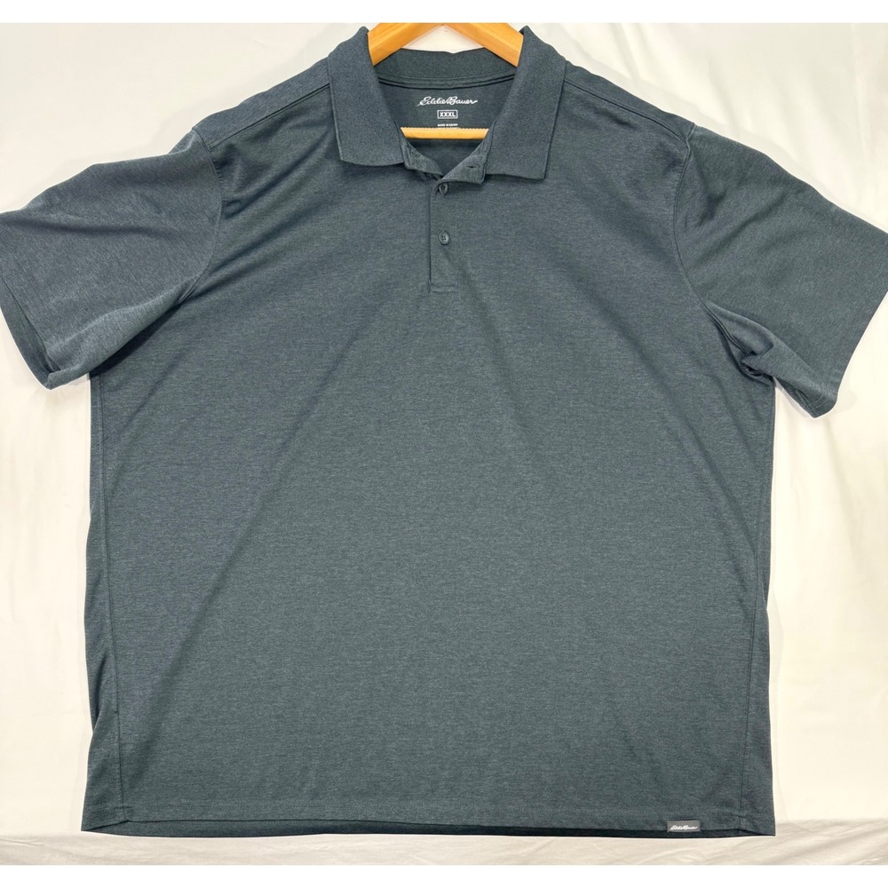 Eddie Bauer Mens XXXL Gray Heather Short Sleeve Performance Polo Shirt 3XL